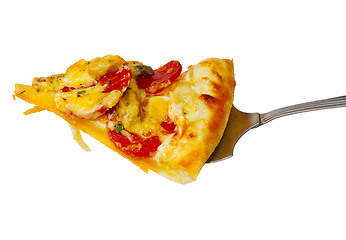 Image showing pizza tasty slice piece appetizing isolated on white background 