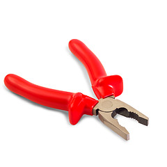 Image showing reds open pliers isolated on white background