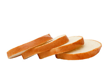 Image showing loaf pieces of bread  isolated on white background