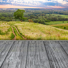 Image showing texture wooden gray old fence background