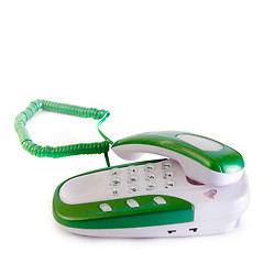 Image showing green phone isolated