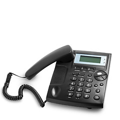 Image showing modern phone call with cord isolated 