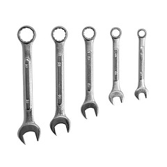 Image showing wrench spanners tools isolated on white background (clipping pat