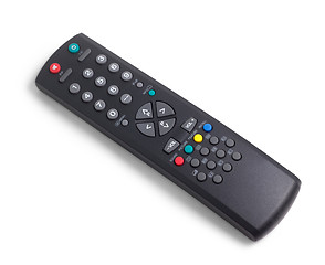 Image showing tv remote control black on white