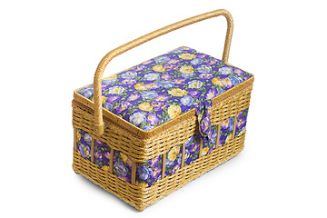 Image showing wicker basket casket isolated on white background