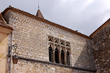 Image showing Church windows and wall