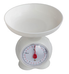 Image showing kitchen plastic grocery white scales isolated