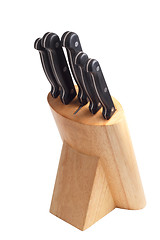 Image showing set of knives for kitchen is isolated