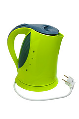 Image showing green electric tea kettle isolated