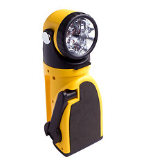 Image showing electric yellow pocket flashlight isolated