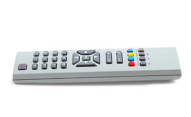 Image showing remote control tv silver isolated white background