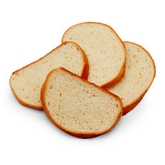 Image showing loaf pieces bread isolated on white