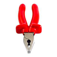 Image showing red pliers for work at home isolated