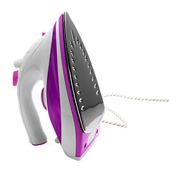 Image showing electric purple steam iron isolated on white background