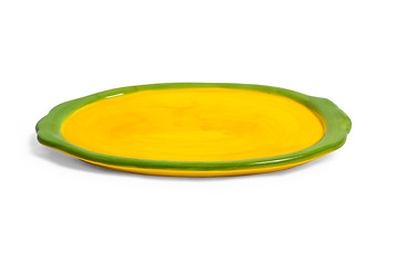 Image showing Yellow plate for food isolated on white background