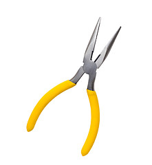 Image showing yellow toothed pliers isolated on white background clipping path