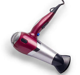 Image showing purple hair dryer isolated background