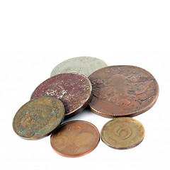 Image showing old coins on a white background