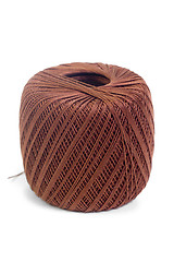 Image showing hank brown yarn isolated on a white background