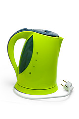 Image showing green tea kettle electric isolated on white background