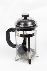 Image showing teapot a kettle glass tea shiny metal isolated