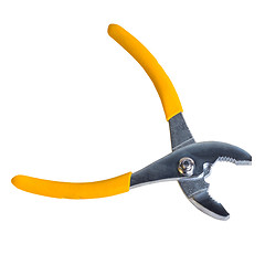Image showing yellow pliers isolated on white background
