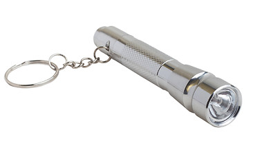 Image showing silver flashlight torch isolated 