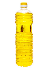 Image showing sunflower oil in a plastic bottle isolated