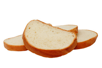 Image showing loaf pieces bread isolated on white background (clipping path)