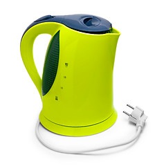 Image showing kettle green electric isolated on white background with clipping