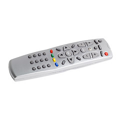 Image showing tv silver remote control isolated 