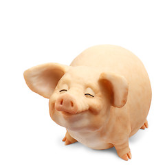 Image showing pig figurine isolated on white 
