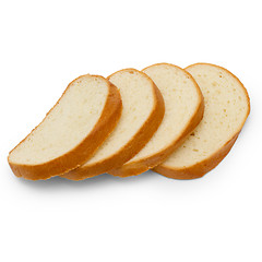 Image showing sliced ??pieces of bread on a white background
