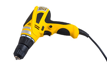 Image showing tool drill yellow isolated on white (clipping path)