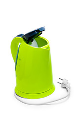 Image showing electric green kettle isolated white background
