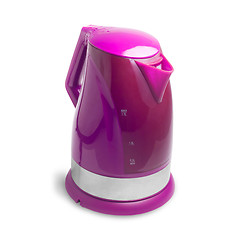 Image showing Electric kettle isolated purple on white background