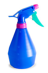 Image showing blue plastic sprayer isolated