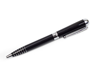 Image showing ballpoint pen black  isolated on white background
