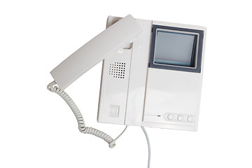 Image showing call intercom communication button speaker electronic cable devi