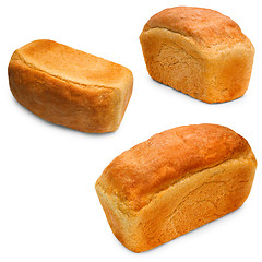 Image showing bread isolated food loaf bakery set baguett