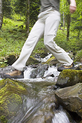 Image showing Hiking in the mountains