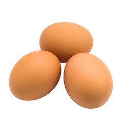 Image showing three eggs isolated on white background