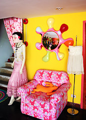 Image showing Funky retro interior with chair and mannequin - EDITORIAL ONLY.