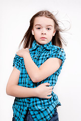 Image showing Disheveled crying young girl