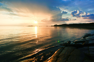 Image showing Sea sunset