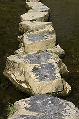 Image showing Stepping stones across river