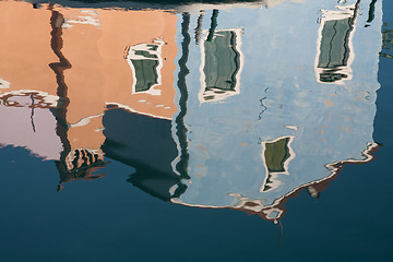 Image showing Burano house reflection