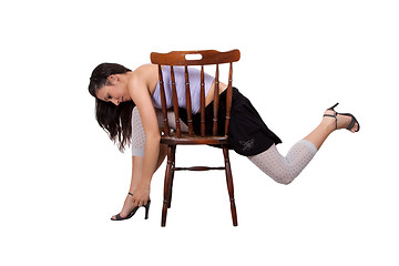 Image showing Woman with chair