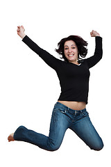 Image showing Woman leaping up