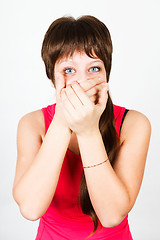 Image showing Young girl being gagged